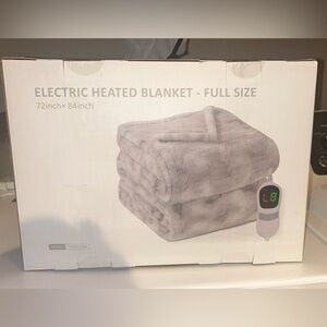 Cozy Electric Heated Blanket - Full Size, Soft Gray
